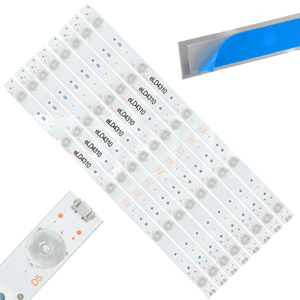 Kit 8 Tiras Led Hitachi Cdh-le43smart08 / Rca L43and Eld4310
