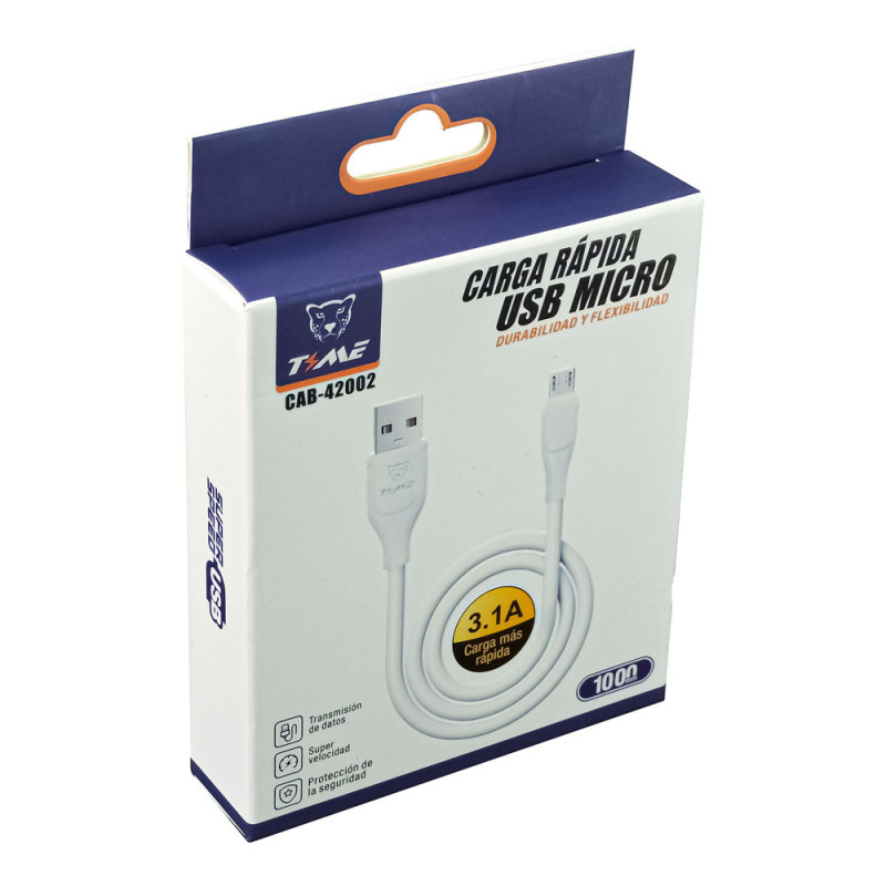 Cable Micro Usb De Carga Y Transferencia De Datos Carga Rápida 3.1A 1 Metro