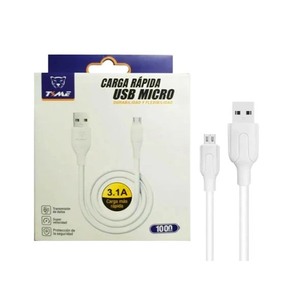 Cable Micro Usb De Carga Y Transferencia De Datos Carga Rápida 3.1A 1 Metro
