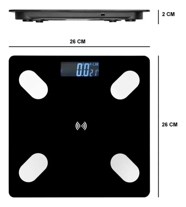 Balanza Digital De Baño Bluetooth Familiar Ultra Slim 180kg