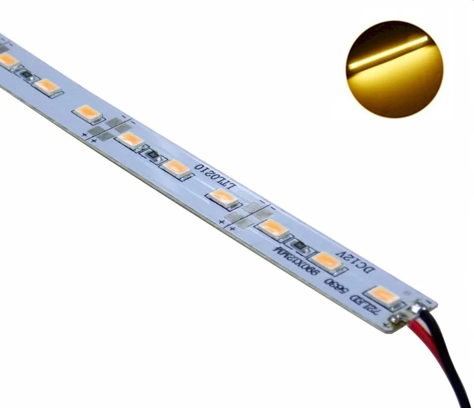 Perfil Aluminio Bajo Mesada Led 12v 1m Alta Potencia Blanco Calido