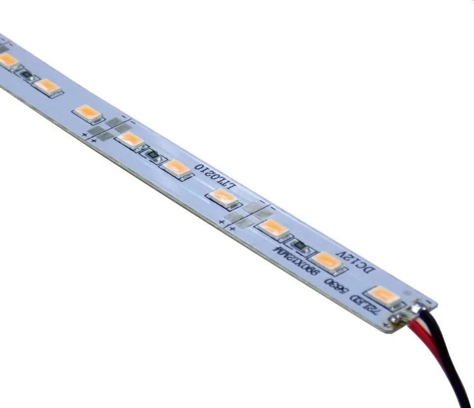 Perfil Aluminio Bajo Mesada Led 12v 1m Alta Potencia Blanco Calido