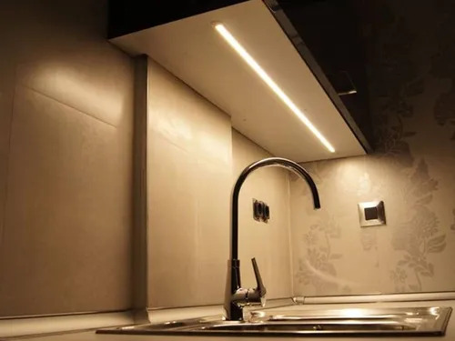 Perfil Aluminio Bajo Mesada Led 12v 1m Alta Potencia Blanco Calido