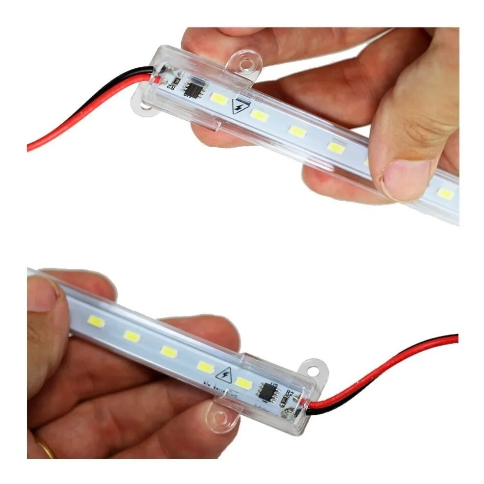 Tira Rígida 72 Leds 1 Metro Con Perfil Aluminio 220 V Rojo
