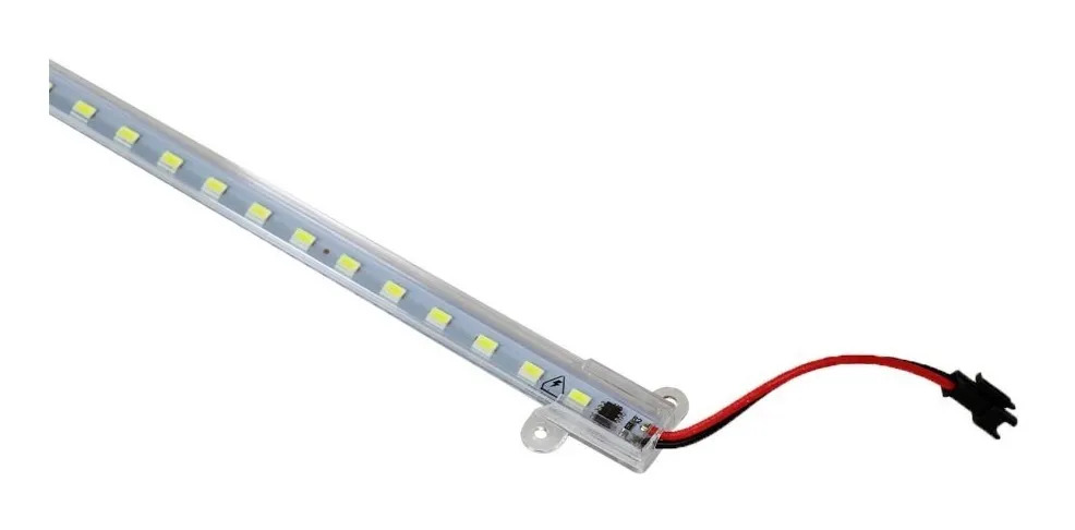 Tira Rígida 72 Leds 1 Metro Con Perfil Aluminio 220 V Rojo