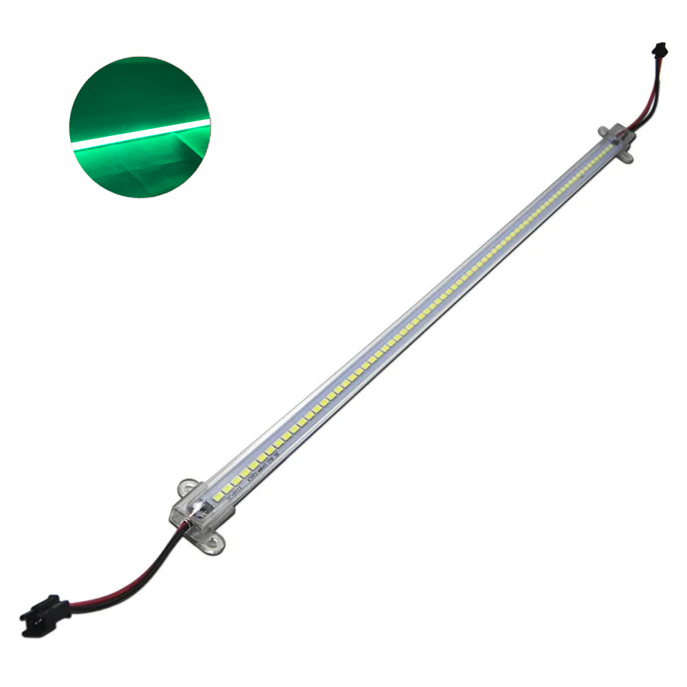 Tira Rígida 72 Leds 1 Metro Con Perfil Aluminio 220 V Verde