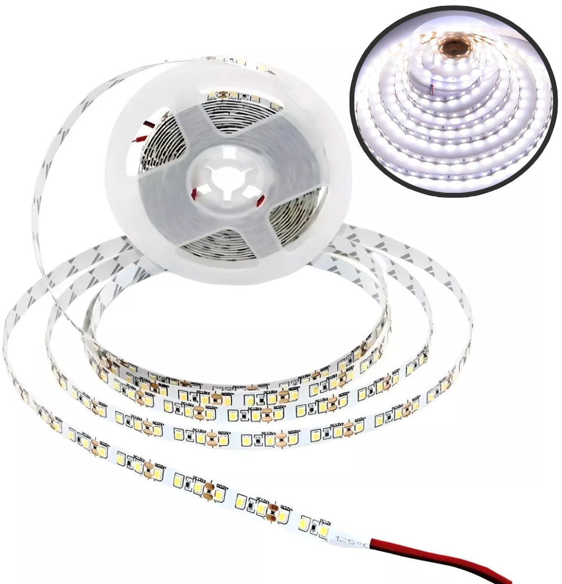 Tira LED 2835 12V 120led/m Para Interior IP20 5m Color Blanco Frio