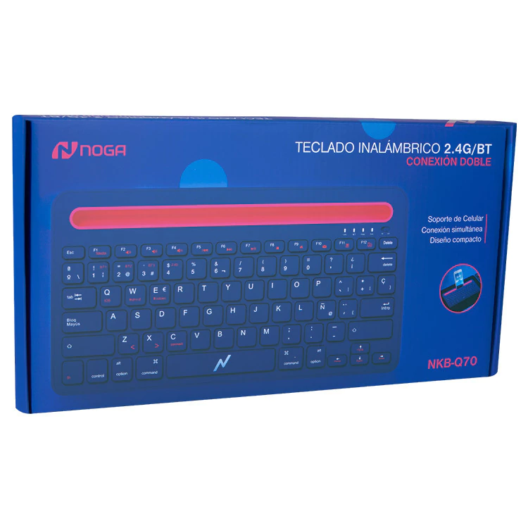 Teclado Inalambrico + Bluetooth Con Soporte Para Celular Usb