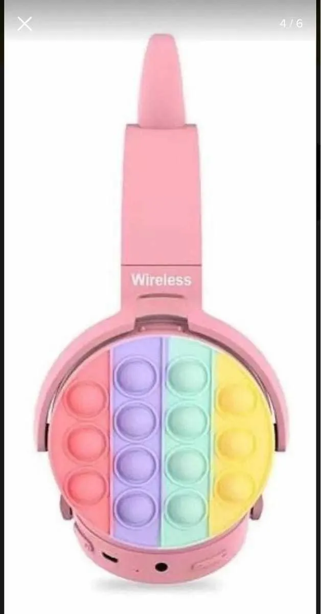 Auriculares Gatito Inalámbricos Bluetooth Pop It Rosa