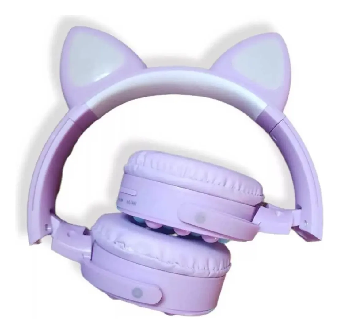 Auriculares Gatito Inalámbricos Bluetooth Pop It Rosa