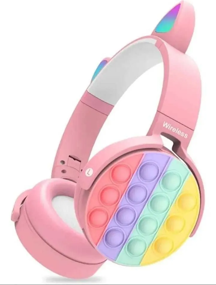 Auriculares Gatito Inalámbricos Bluetooth Pop It Rosa