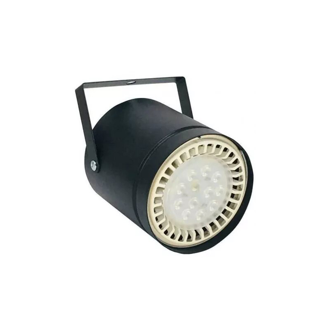 Cabezal Cilindro Chapa AR111 Apto LED Riel Local Color Negro