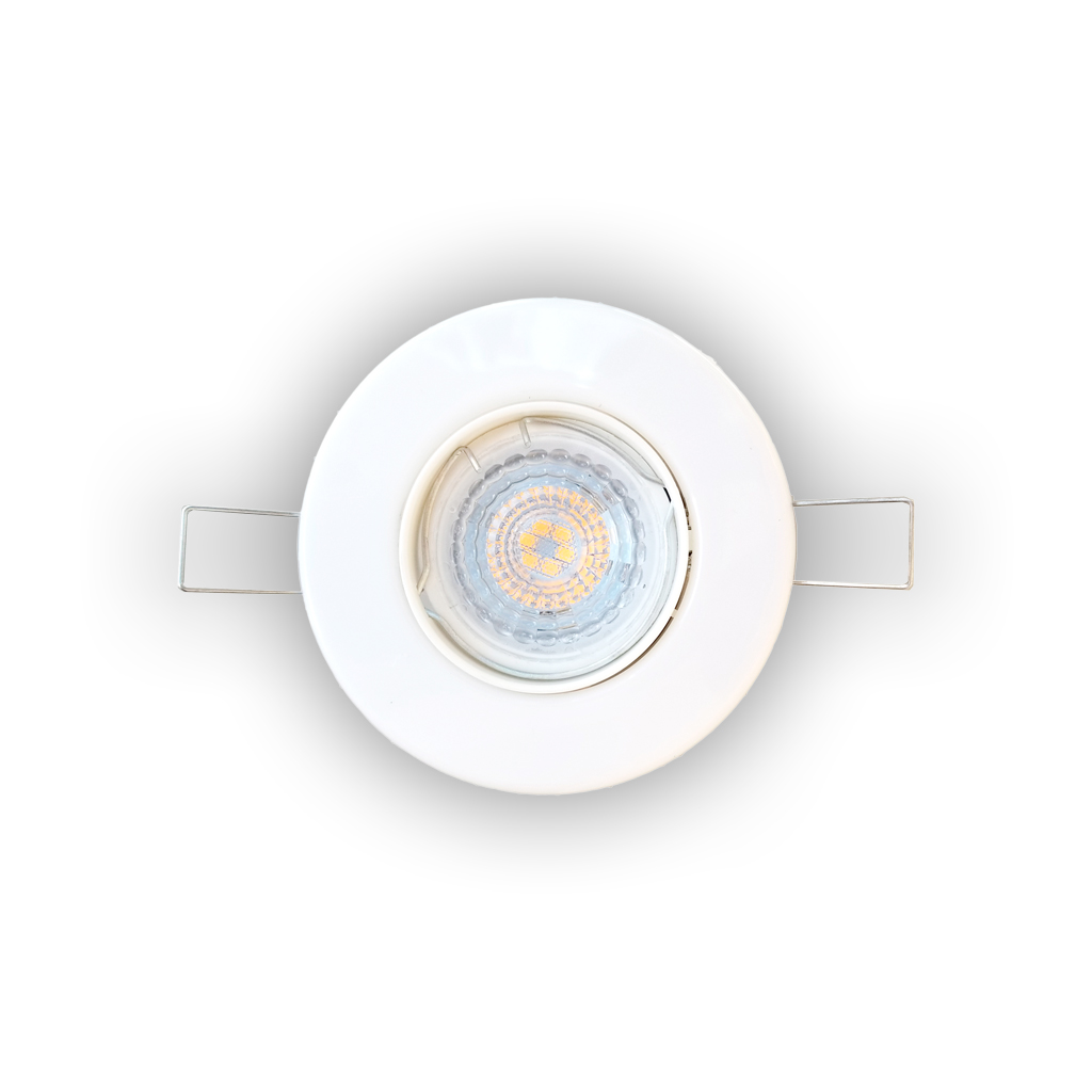 Spot De Embutir Redondo 93mm Para Dicroica Móvil Policarbonato Color Blanco