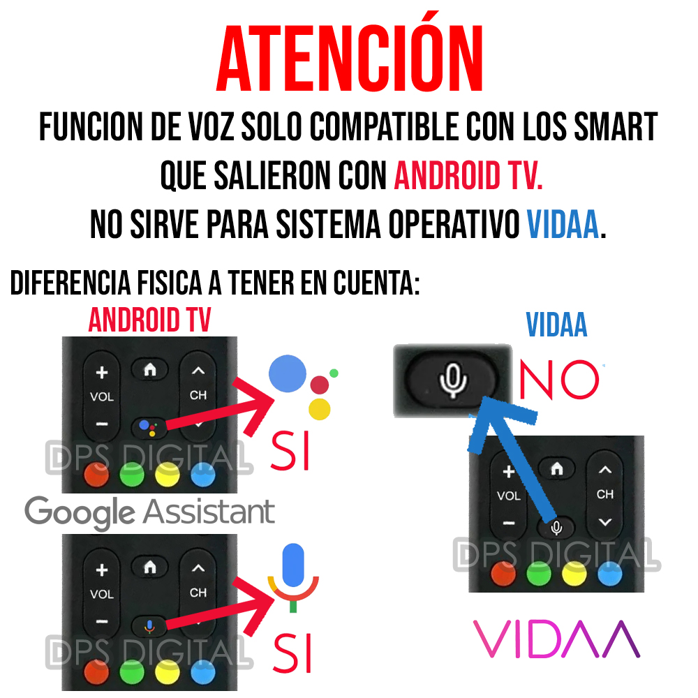(IRF-574) Control Remoto Smart Tv Comando De Voz Para Noblex Daihatsu Android
