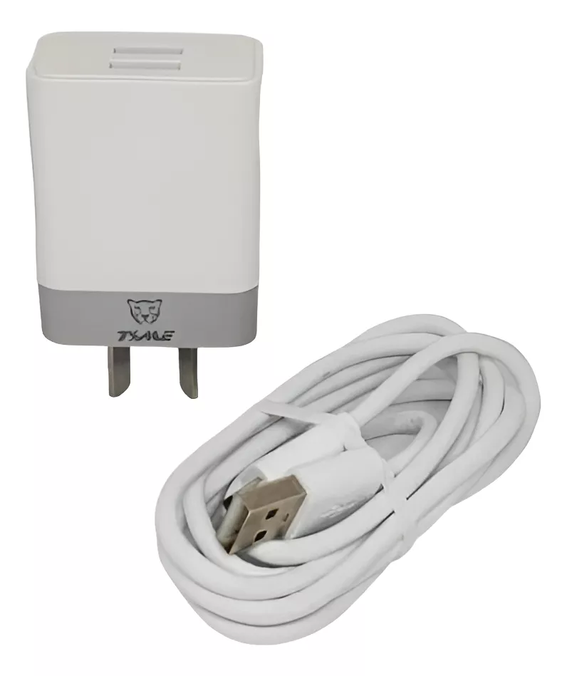 Cargador Celular 220v 2 Usb 3.1a + Cable Usb Tipo C