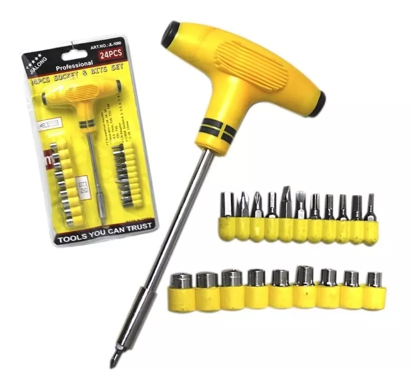 Kit Llave T Juego Puntas Destornillador Tubo Intercambiables