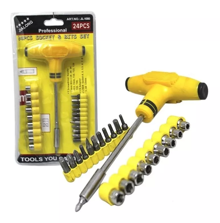 Kit Llave T Juego Puntas Destornillador Tubo Intercambiables