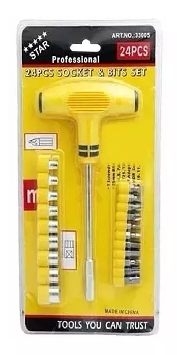 Kit Llave T Juego Puntas Destornillador Tubo Intercambiables