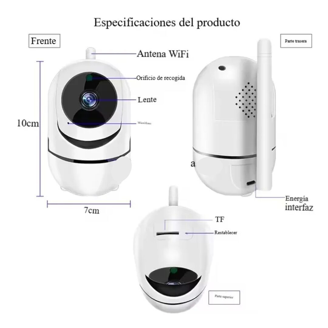 Camara De Seguridad Ip Wifi P2p Hd 360° Vision Nocturna Celular