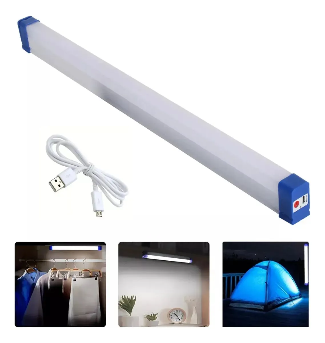 Liston Led Luz De Emergencia Recargable Usb Lampara Resistente Iman