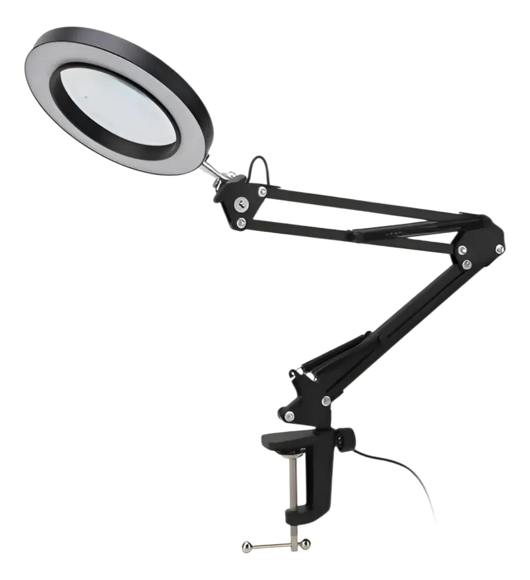 Lampara Les De Escritorio Con Lupa Brazo Articulado Fria y Calida