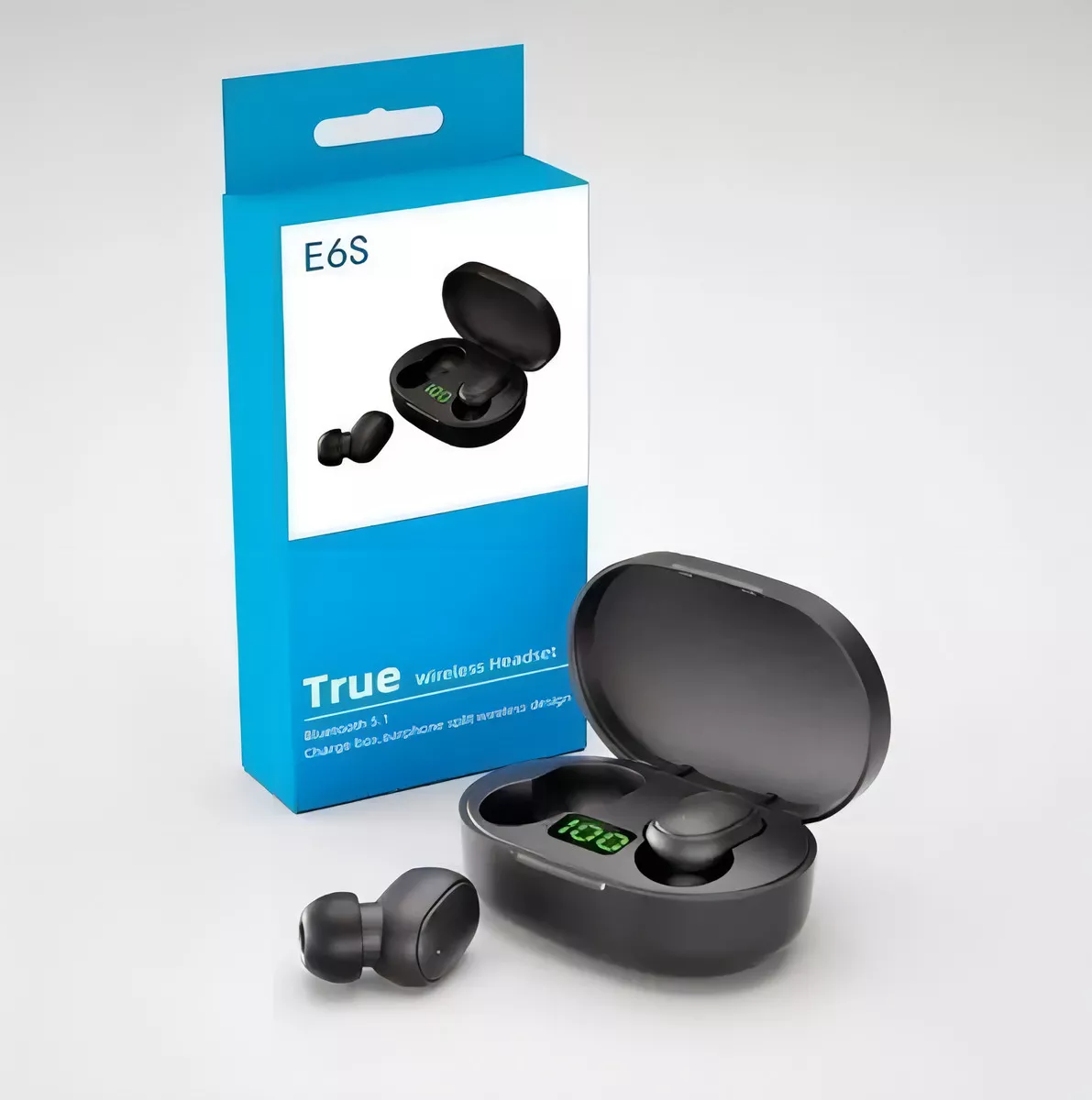Auriculares In-ear Inalambricos E6S Negro Indicador De Carga