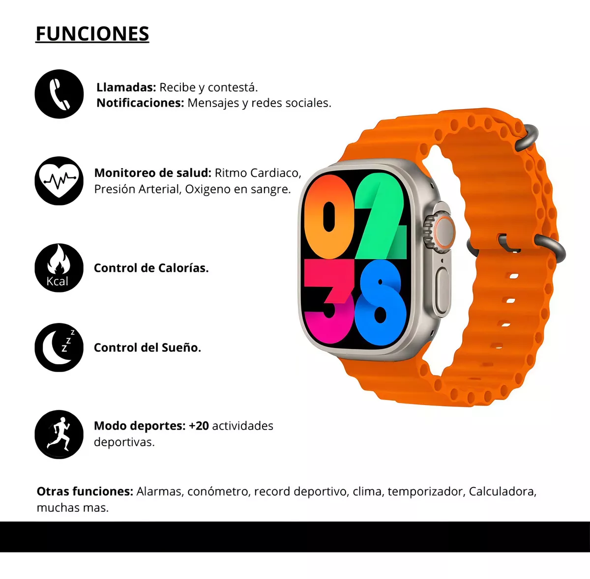 Reloj Inteligente Smartwatch Series T900 8 Ultra Deportivo