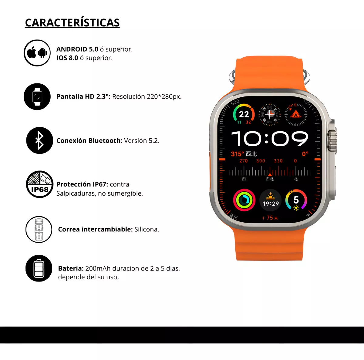 Reloj Inteligente Smartwatch Series T900 8 Ultra Deportivo