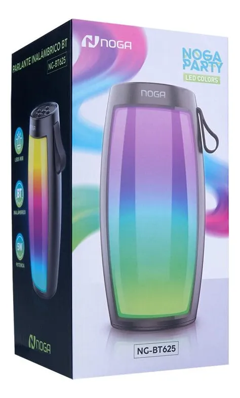 Parlante Portatil Bluetooth Inalambrico Leds Tws Noga Bt-625