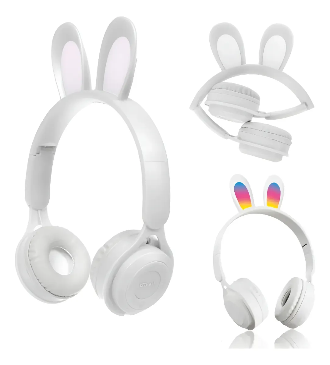 Auriculares Bluetooth Manos Libres Orejas De Conejo Con Luces Led