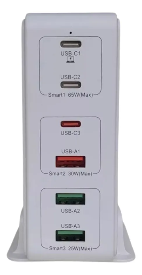 Estación De Carga Alta Potencia 120w Multi Puertos Usb y Tipo C