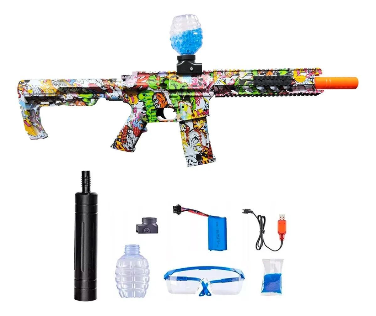 Pistola Hidrogel Ametralladora Juguete Con Municiones Recargable Usb