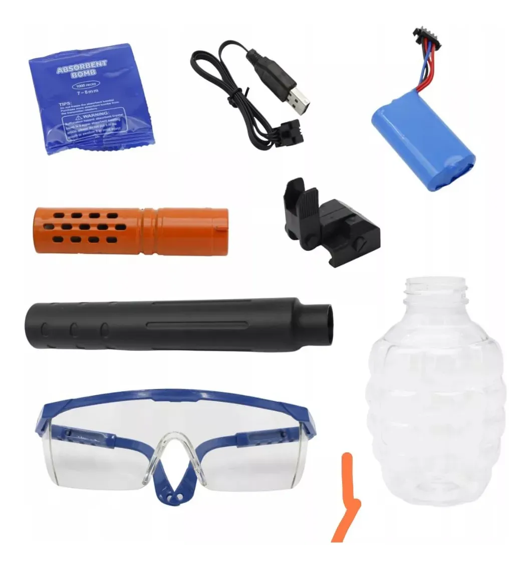 Pistola Hidrogel Ametralladora Juguete Con Municiones Recargable Usb