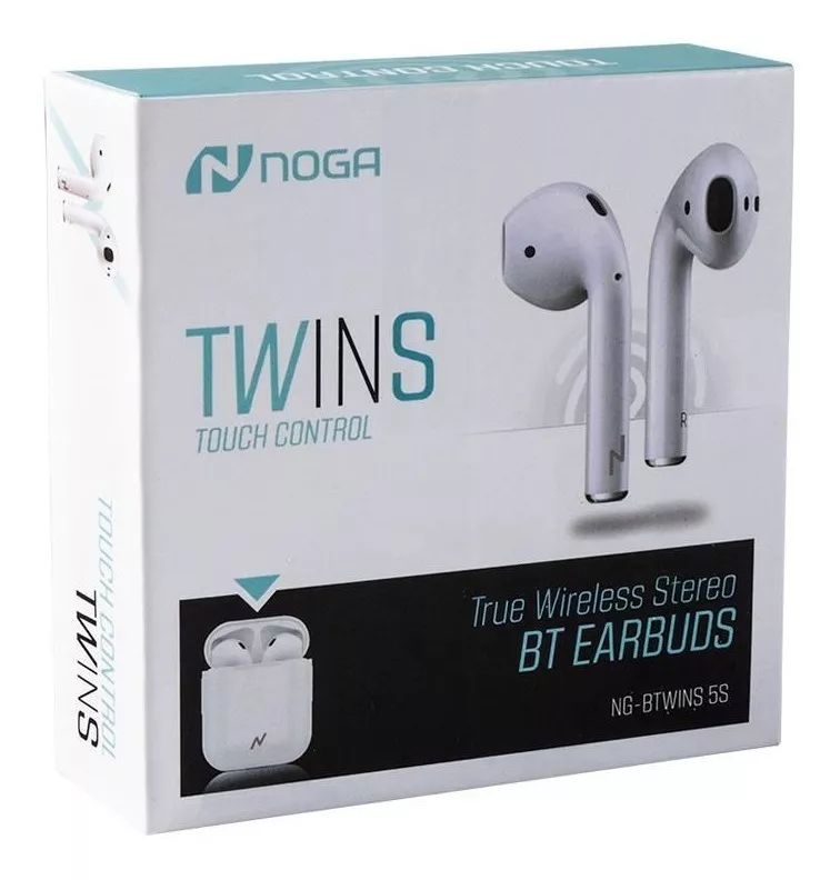 Auriculares Inalambricos Bluetooth Celular Tactil Noga Bt 5s Blancos