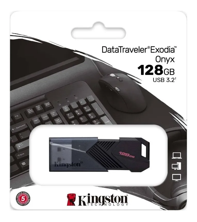 Pendrive Kingston 128gb Data Traveler Exodia Onyx Usb 3.2