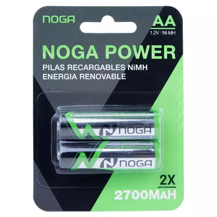 Pilas Recargables AA Noga 2u Blíster Cerrado 2700mAh