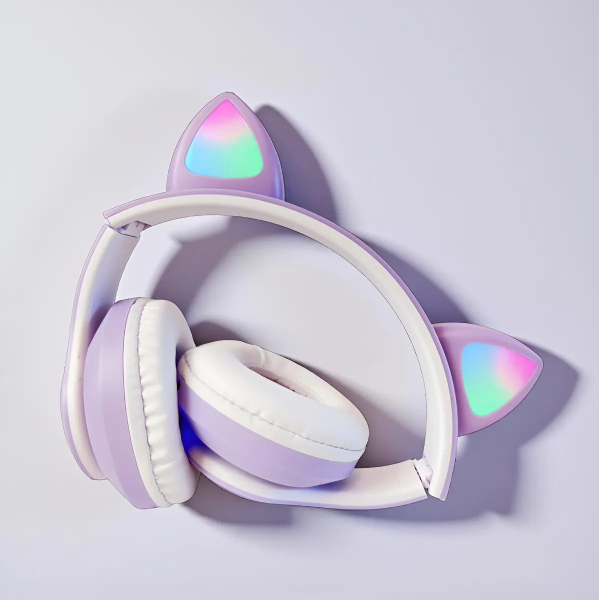 Auriculares Inalámbricos Vincha Oreja Gatito Led Rgb Cat Bluetooth