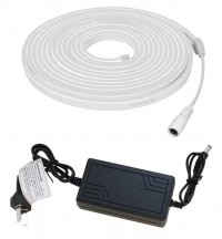 Kit Manguera Luz Neón 5 mts + Fuente Blanco Calido