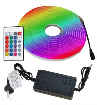 Kit Manguera Luz Neón 5 mts + Fuente + Control RGB