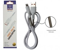 Cable Time Usb Compatible iPhone 1m Carga Y Datos Reforzado Color Blanco