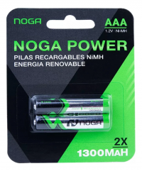 Pilas Recargables AAA Noga 2u Blíster Cerrado 1300mAh