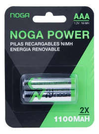 Pilas Recargables AAA Noga 2u Blíster Cerrado 1100mAh