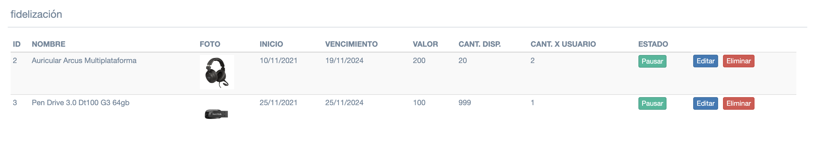 Canje por Puntos
