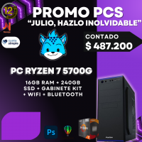 Pc Armada Amd Ryzen 7 5700G WiFi - Gabinete KIT