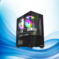 Gabinete Raptor Nova Prime TG x2 Mid-Tower RGB Fan x3 Black