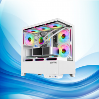 Gabinete Raptor Thunder Strike TG x2 Mid-Tower RGB Fan x1 White