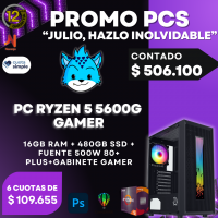 Pc Armada Amd Ryzen 5 5600G WiFi - Gabinete Gamer RGB