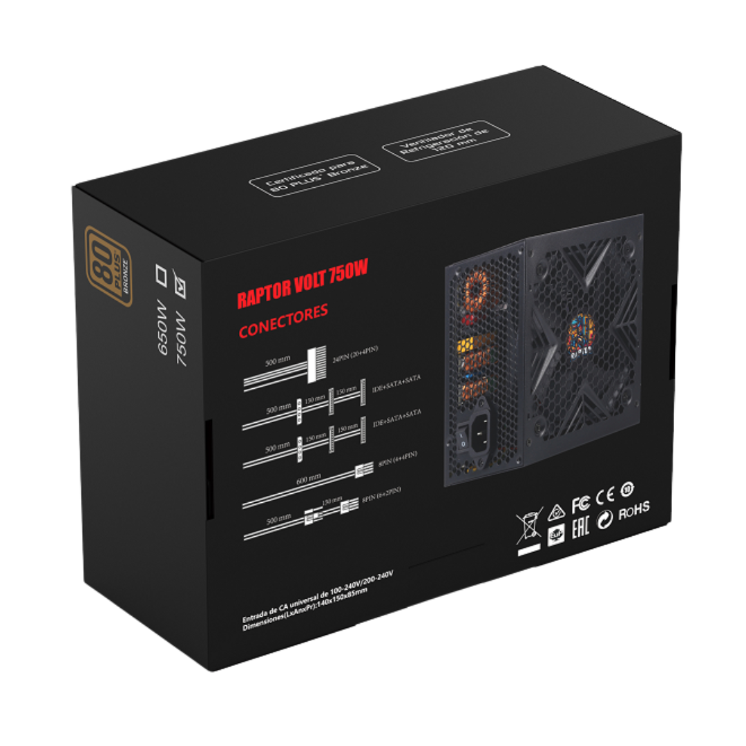 Fuente Raptor Volt 750w Bronce