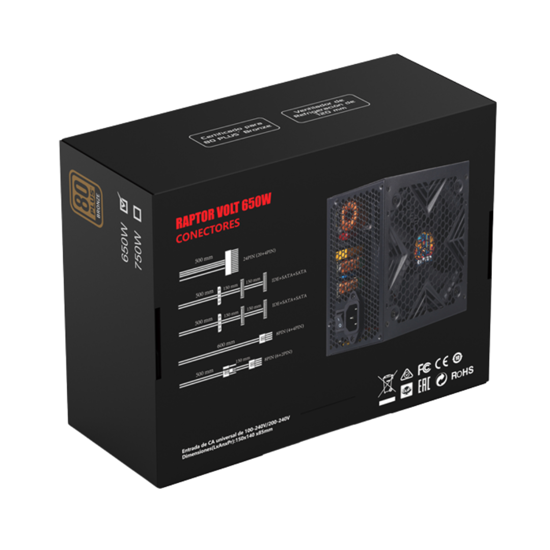 Fuente Raptor Volt 650w 80 Plus Bronze