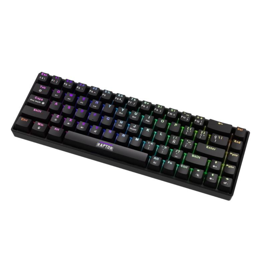 Teclado Raptor Fireclaw M68 Wireless Mecanico Rgb Red Outemu 60-por-ciento